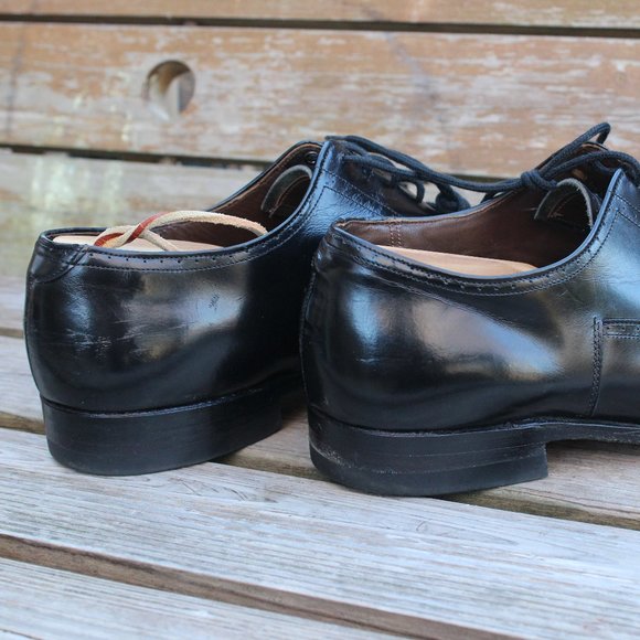 Vtg Dack’s Black Polished Medallion Cap Toe Oxford, Men's Size 13 D, EUC - Picture 7 of 12
